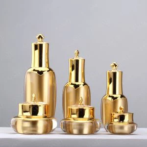 Innovative 15g 30G 50G Luxury Gold Crown ki gen fòm plastik Acrylic krèm kosmetik krèm